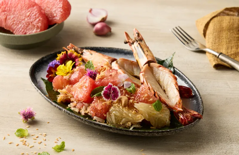 Pomelo Salad with Tiger Prawns