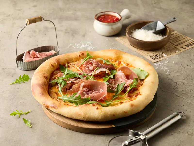Parma ham pizza